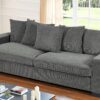 Luxe Corduroy Sofa With 5 Matching Toss Pillows, Sleek Design, Spacious And Comfortable 3 Seater Couch - Gray - Image 10