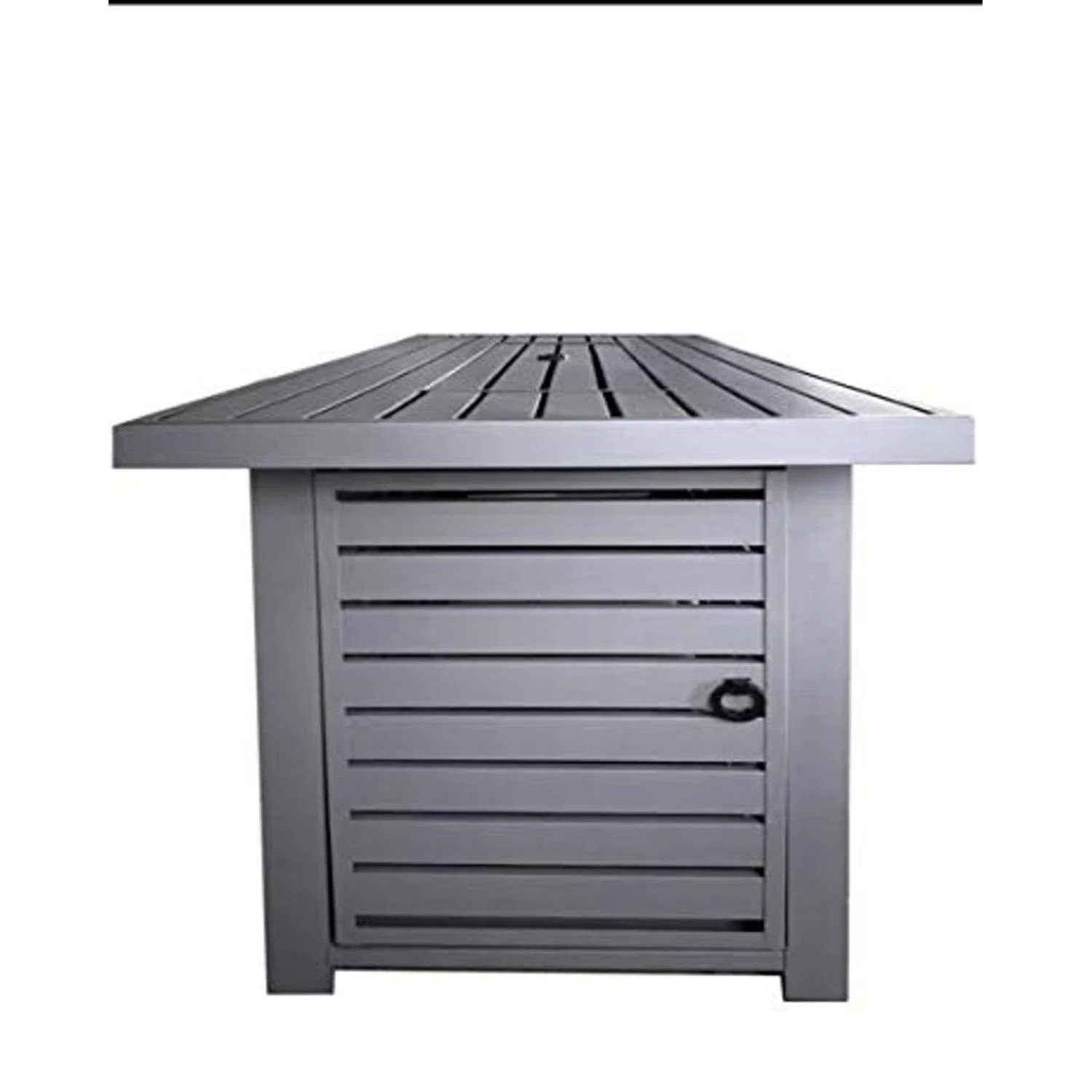 Outdoor Fire Pit Table With Lid Durable Construction - Gray - Image 6