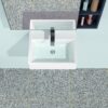 Rectangular Wall Mounted Bathroom Sink With Faucet Hole & Overflow - White - Image 2