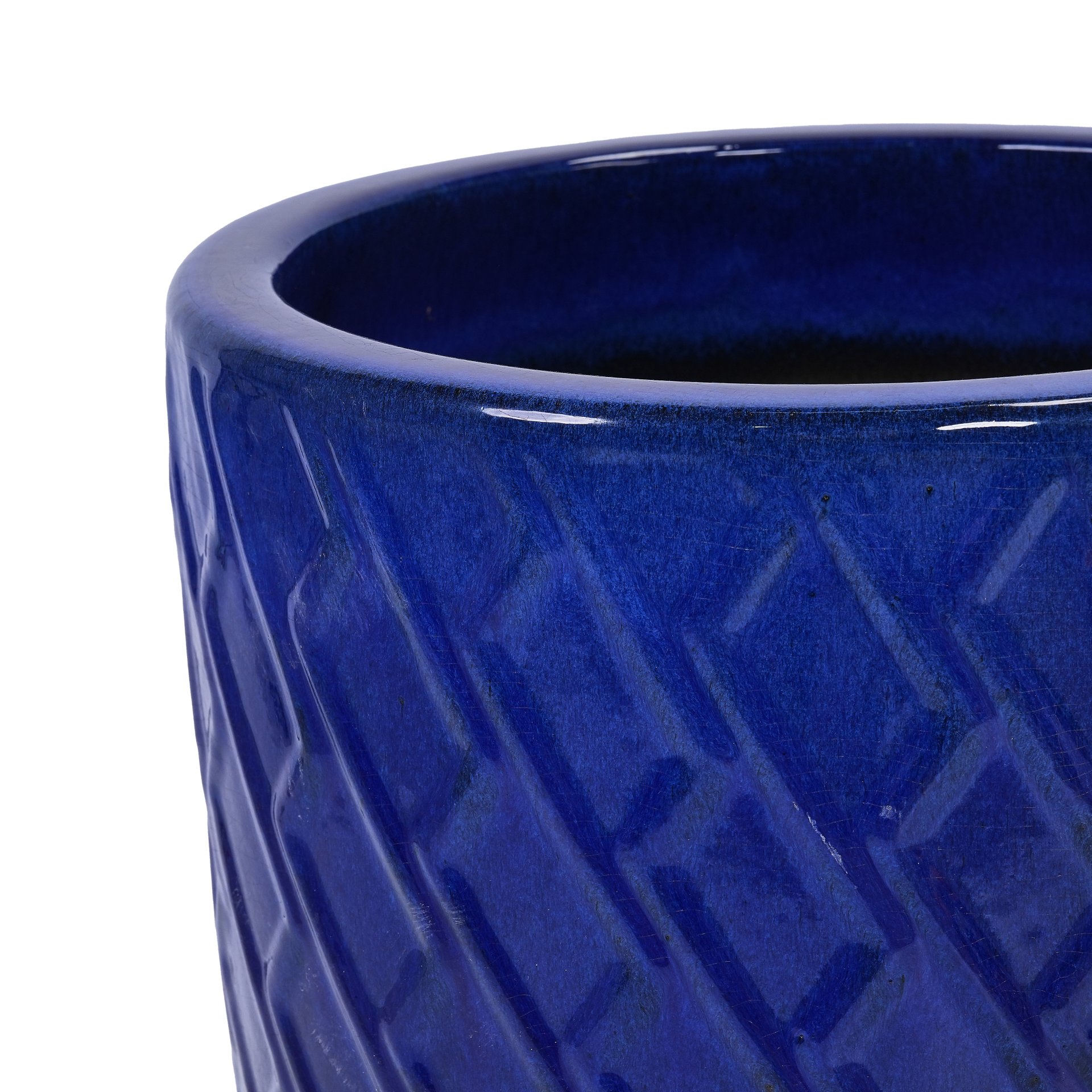 Ceramic Flowerpot, Planter For Patio, Garden, Windowsill - Dark Blue - Image 7