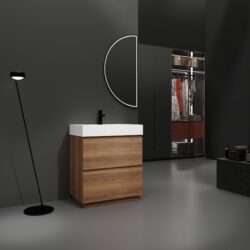Modern Freestanding Bathroom Vanities With Single Sink Combo - Brown