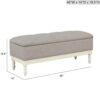 Tufted Storage Bench With Soft Close Lid - Light Gray / Cream - Image 3
