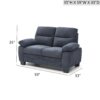 Summerton - Loveseat With Pillow Top Arms And Removable Back - Blue - Image 3
