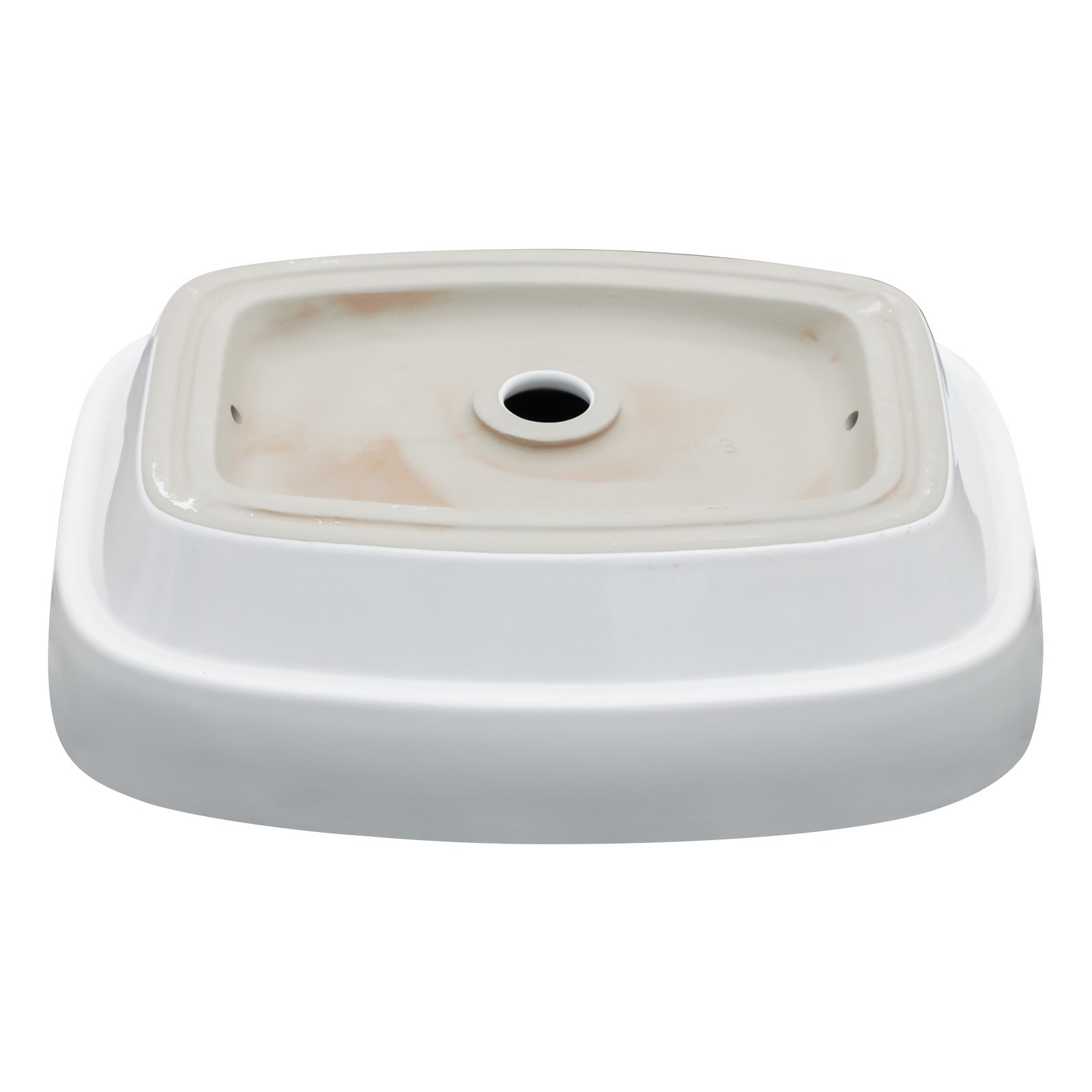 Modern Semi Recessed Ceramic Bathroom Sink With Vessel Design - White - Image 9