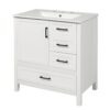 30" Bathroom Vanity With Sink Set, Storage Cabinet, Soft Close Drawers & Removable Tray - White - Image 11