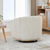 360° Swivel Pumpkin Shape Club Armchair - Ivory - Image 8