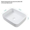 Rectangular Vessel Bathroom Sink, Modern - White - Image 3