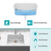 Kitchen Sink, Granite Composite Drop In Sink With Durable Design - White - Image 7