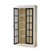 Rustic Style Display Cabinet With Glass Doors For Collectibles - Black / Cream White - Image 9