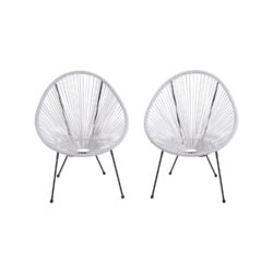 Acapulco - Outdoor Lounge Chairs With Weather Resistant Frame (Set of 2) - White
