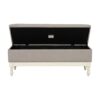 Tufted Storage Bench With Soft Close Lid - Light Gray / Cream - Image 5