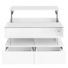 Lift Top Coffee Table With 2 Drawers, Hidden Space And LED Lights For Living Room - White - Image 11