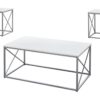 Table Set, Coffee, End, Side, Accent, Living Room, Contemporary, Modern (Set of 3) - White - Image 2
