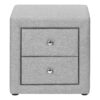 Nightstand, Storage Drawer, Upholstered, Elegant Design, Transitional - Gray - Image 3