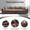 4 Seat Sofa, Deep Seat Couches With Soft Pillows And 3 Ottomans, Convertible Sofa Lounge Chair, For Living Room - Camel - Image 4