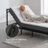 Twin Long Size Adjustable Bed Frame With Massage, Head & Foot Incline, LED Night Light, Wireless Remote - Gray - Image 7