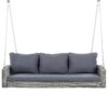 3 Person Porch Swing With Chains, Large Patio Swing Bench With Cushions For Backyard, Garden, And Poolside - Gray - Image 10