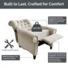 Aidan - Push Back Recliner Chair With Tufted Back And Nailhead Trim - Cream - Image 5