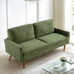 Sofa, European Style With Sleek Design, Modern & Vintage Flair, Upholstered 3 Seater Couch - Green
