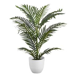 28" Tall, Artificial Plant, Palm Tree, Indoor, Faux, Fake, Floor, Greenery, Potted, Real Touch, Decorative - Green / White
