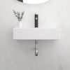 Rectangular Wall Mount Bathroom Sink With Single Faucet Hole And Overflow - White - Image 4