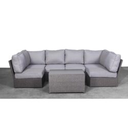 Outdoor Sectional Set With Cushions, Reversible Modular Design, Weather Resistant - Gray Mix