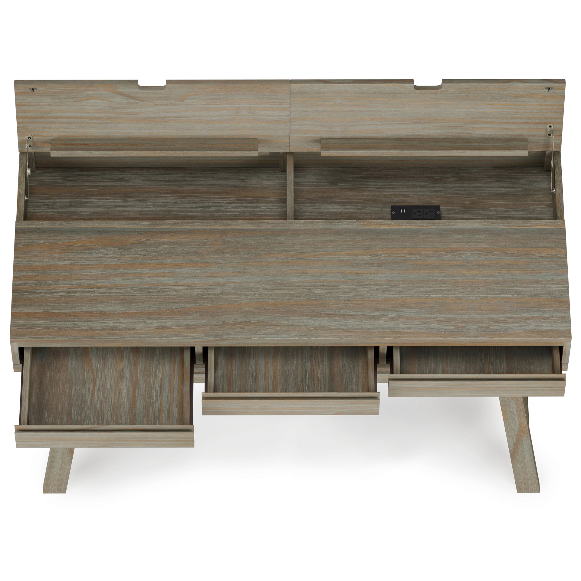 Bowman - Flip Up Desk - Distressed Gray - Image 2