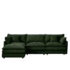Modern Modular Sectional Sofa Set With Movable Ottoman Chenille, L Shaped - Green - Image 14