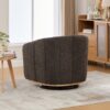 360° Swivel Pumpkin Shape Club Armchair - Charcoal - Image 7