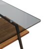 Rectangle Coffee Table, Tempered Glass Tabletop With Metal Legs, Modern Table For Living Room - Gray - Image 9