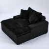 Harbor - Comfortable Luxury Sofa Turtle Fleece Fabric - Black - Image 14