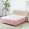 12" Full Size Hybrid Mattress 7 Zoned Individual Pocket Spring Memory Foam Cool Knitted Cover - Pink - Image 6