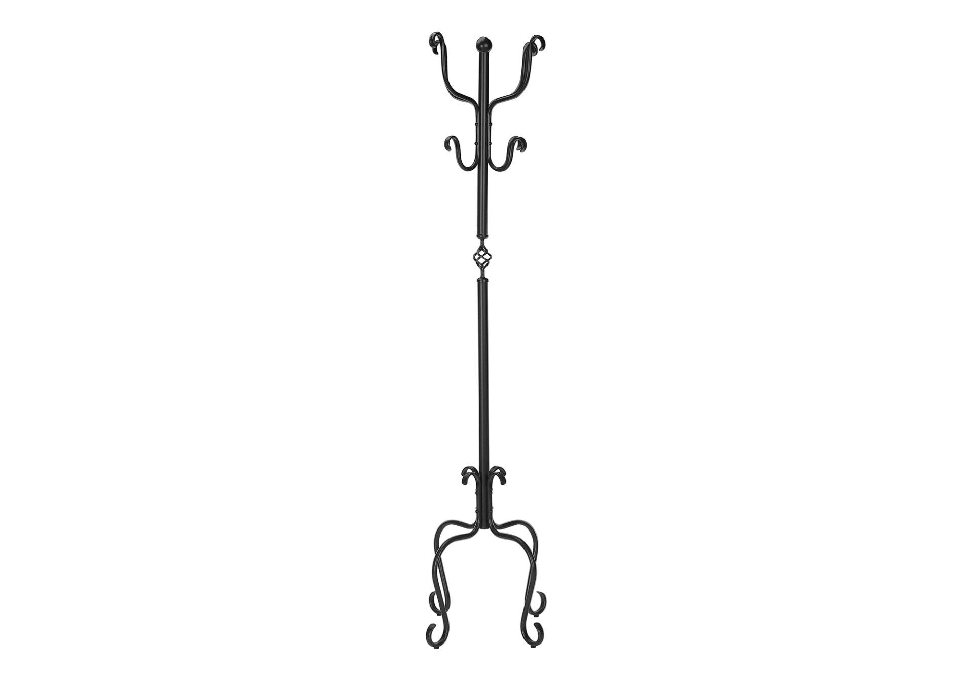 Coat Rack, Hall Tree, Free Standing, 8 Hooks, Entryway, Transitional - Black - Image 3