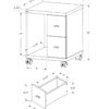 Office, File Cabinet, Printer Cart, Rolling File Cabinet, Mobile, Storage, Contemporary & Modern - White - Image 12