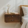 Curved Wall Mounted Bedside Table - Walnut - Image 10