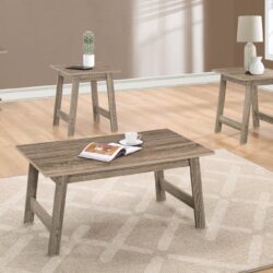 Table Set: Coffee, End, Side, Accent, Living Room, Transitional (Set of 3) - Taupe