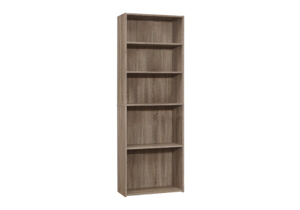 Bookshelf, Bookcase, 6 Tier, For Office, Transitional - Taupe