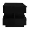 Lift Top Coffee Table With 2 Drawers, Multi Functional Lift Top Coffee Table With High Gloss Finish For Living Room - Black - Image 16