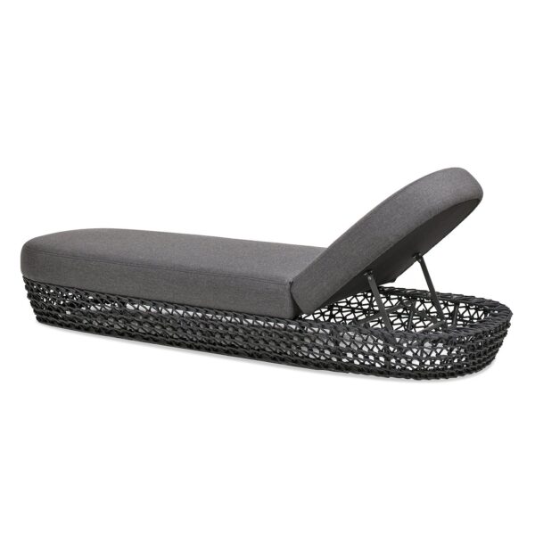 Willow - Sunbrella Upholstered Patio Lounger - Graphite Gray / Black