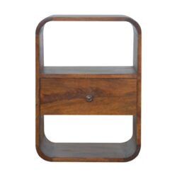 Curved Edge Nightstand - Chestnut