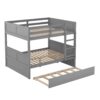 Full Over Full Bunk Bed With Twin Size Trundle - Gray - Image 3