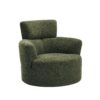 360 Degree Swivel Upholstered Accent Barrel Chair With Adjustable Headrest Berber Fleece - Green - Image 12