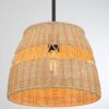 Essence - Single Lights Pendant With Shade - Black / Rattan - Image 4