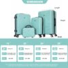 4 Piece Lightweight Suitcase, 14" Makeup Box, Aircraft Wheels (14/20/24/28) - Light Blue - Image 3