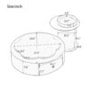 Modern Round Coffee Table (Set of 2), 360 Degree Rotatable Flower Shaped Top With 2 Drawers, Top Circle Side Table End Table With Glass For Living Room - Off White - Image 3