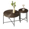 Coffee And End Table Set Waterproof Cover, Distressed Cylindrical Design, Legs Classic Rustic Charm (Set of 2) - Walnut Brown - Image 2