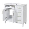 Bathroom Vanity With Sink, Soft Close Doors, And Storage Drawers, 36" - White - Image 12