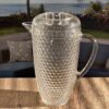Diamond Cut Unbreakable Plastic Water Pitcher With Lid, 2.5 Quarts Acrylic, Easy Pour Spout - Clear - Image 2
