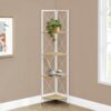 Bookshelf, Bookcase, Etagere, Corner, 4 Tier, Office, Contemporary & Modern - Natural - Image 5