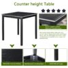 5 Pieces Counter Height Table Set, Wooden Kitchen Table Set With Square Table And 4 Upholstered Chairs, Counter Height Dining Table With Crystal Decoration And Chair Set For Kitchen, Dining Room - Black - Image 7